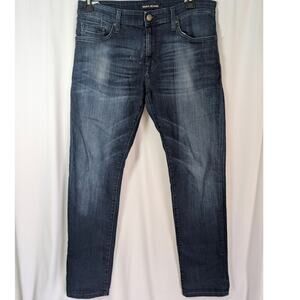 Mavi Jeans Jake Slim Leg Mens 34x32 Blue Dark Wash Distressed